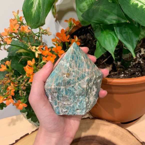 Amazonite Polished Point, Throat Chakra, Crystal Grid Point, Boho Decor, Courage - Picture 2 of 6
